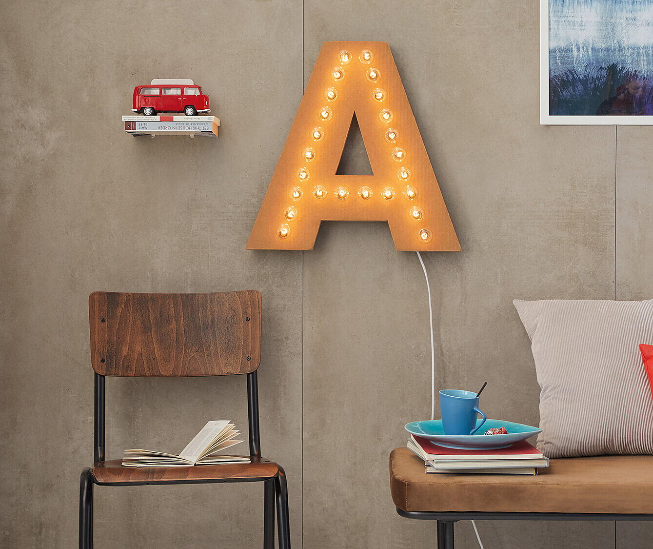 Leuchtende Deko-Idee für die Wand